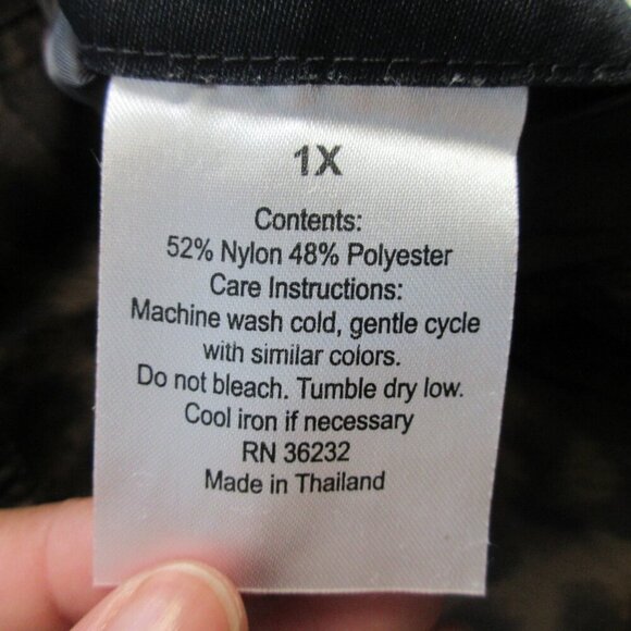 Portrait Women Reversible Jacket 1X Leopard Print Brown Metallic Hooded Vtg 652 - Picture 4 of 12